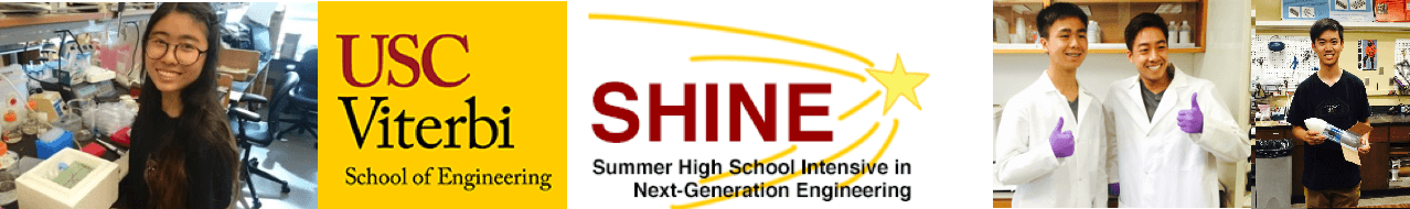 Students in their labs and SHINE Logo